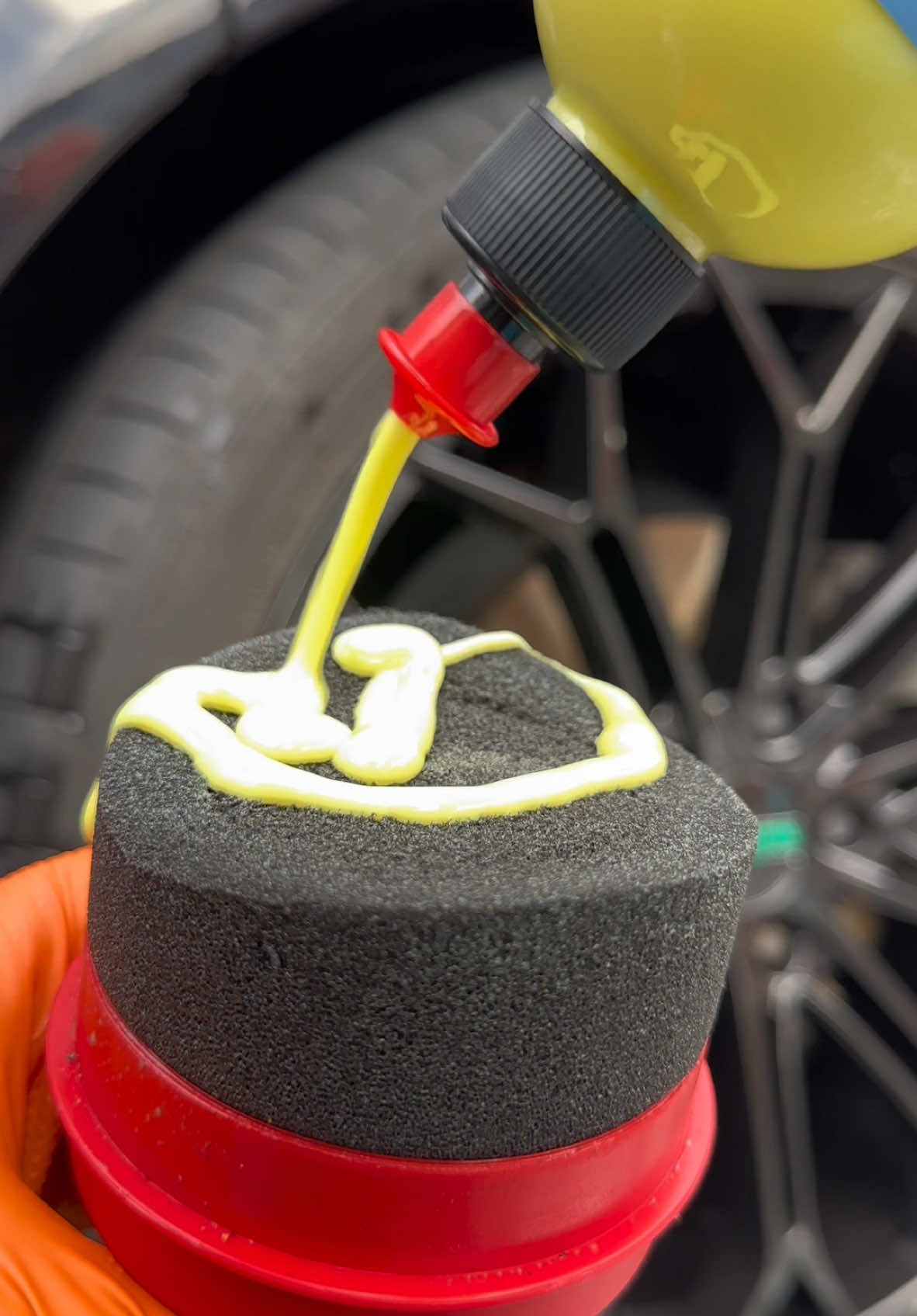 POV Satisfying Tyre dressing action! 🛞 ✨ 