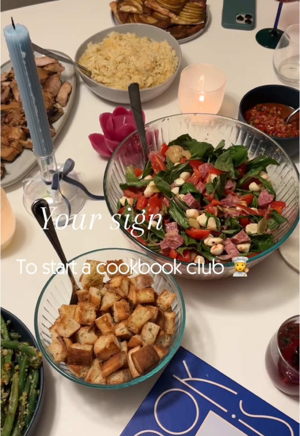 The first of many cookbook clubs, ft. @Molly Baz  #mollybaz #cookbook #cooking #girls #girlsnight #homemaker #homemade #marthastewart #homesteading #comfortcreator #comfort 