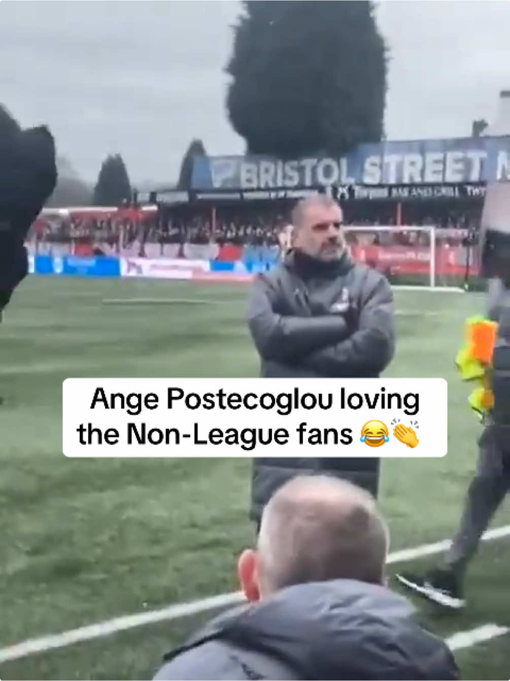 Ange was loving it 😭👏🏽 there’s no better fans then at non league games 🤣 (X: Sbtr77) #angepostecoglou #postecoglou #ange #football #spurs #tottenham #tottenhamhotspur #meme #funny #jokes #nonleague #nonleaguefootball #tamworth #Soccer #soccertiktok #fyp 