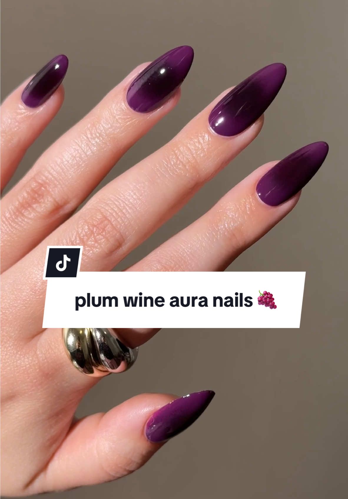 plum wine aura nails 🍇 products used: figgy delight + scorpi-oops!, & totally gelly.  #auranails #easynails #nailtrends #diynails #diynailsathome #nails #nailartinspo 