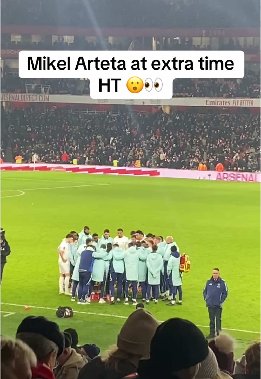 Mikel Arteta leading the team talk at extra time with only 15 minutes to go 😮👀 #arteta #arsenal #facup #football #sport 