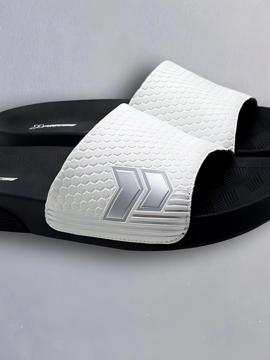 Precise Active M Sandal Selop Sandal Slide Pria - White/Black #kaosviral #sandal #sandalpria 