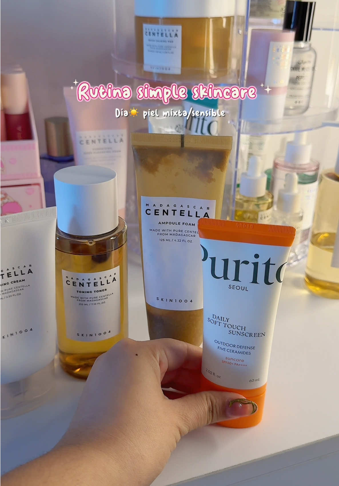 Rutina simple skincare día☀️ piel mixta/sensible 🥰 código yesstyle SHIRL21 @SKIN1004 Official @PURITO SEOUL #purito #skin1004 #kbeautyskincare #skincareroutine #skincare #skincarecoreano #yesstyle #yesstyleinfluencers @YesStyleInfluencers 