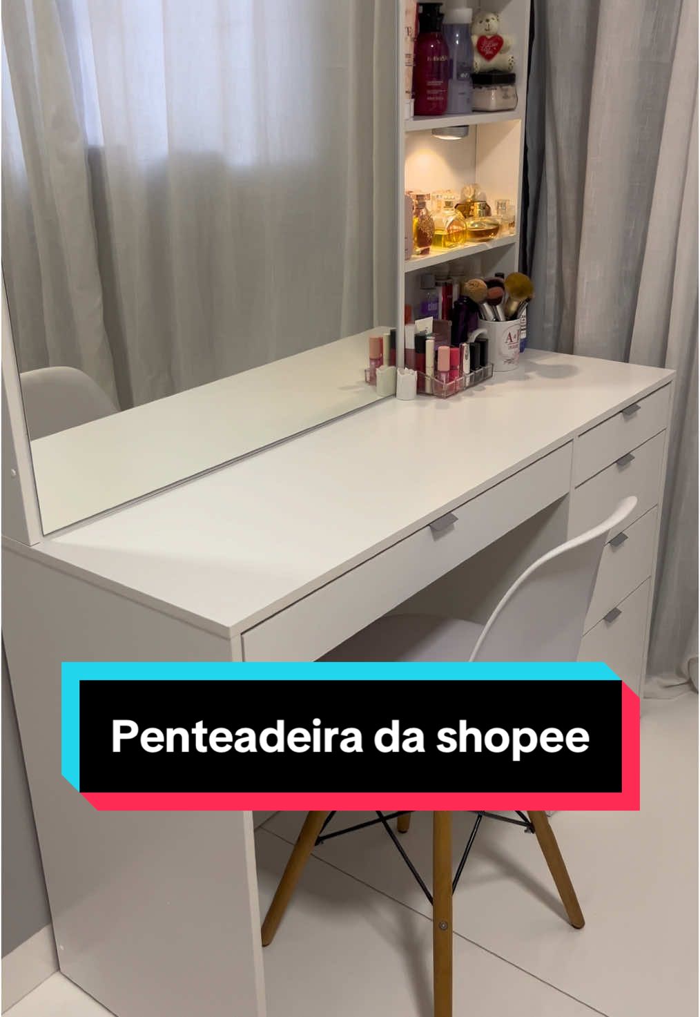 Era o meu sonho ✨ Penteadeira da shopee 🧡 #penteadeiracamarim #penteadeirashopee #penteadeira 