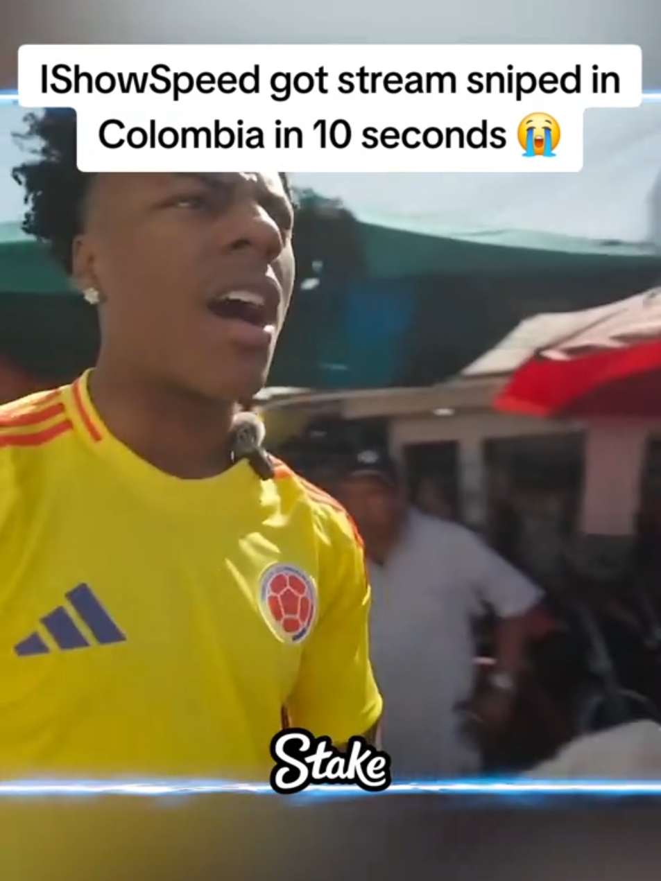 IShowSpeed got stream sniped in Colombia in 10 seconds 😭 #ishowspeed #fyp 