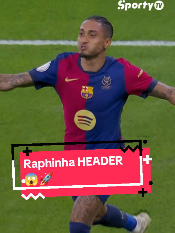 WHAT A GOAL! WHAT A HEADER! 😮‍💨 Raphinha scores and it's 1-3 for FC Barcelona! 😱 RM 1-3 FCB ⚽ #SuperSupercopa #ElClasico #Barcelona #Madrid #RealMadrid #SportsOnTiktok #AfricanFootball #Raphinha 