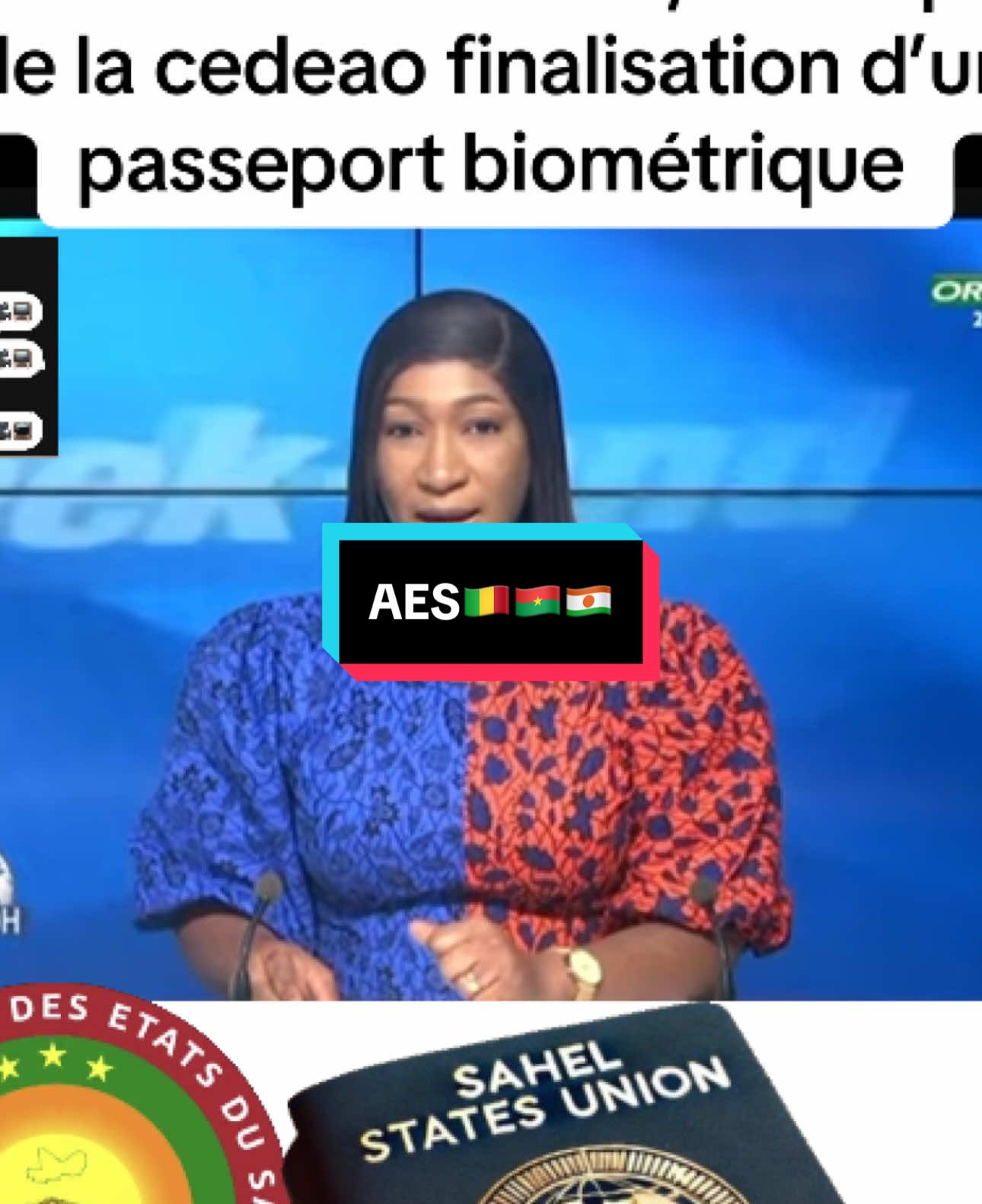 lancement d’un Web, TV départ de la cedeao finalisation d’un passeport biométrique#aesinfo🇳🇪🇲🇱🇧🇫 