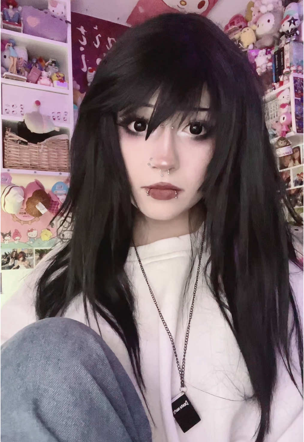 cosplaying fem L at megacon on saturday with @🖤 𝔈𝔩𝔦𝔷𝔞𝔟𝔢𝔱𝔥 🖤 as misa !!!! come say hi🤞🏻🩷🩷 #femL #llawlietcosplay #deathnote #deathnotecosplay #cosplay #fyp #femalelcosplay #femlcosplay #foryoupage #hi 