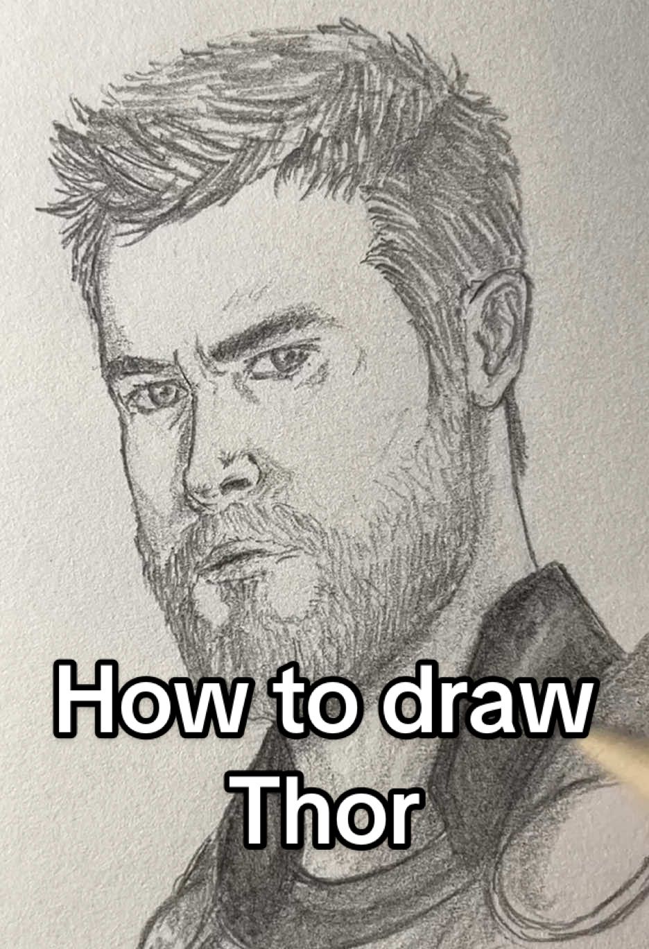 How to draw Thor! Who should I draw next? #art #artistsoftiktok #marvel #thor #chrishemsworth #avengers #thorragnarok #drawing #tutorials how to draw thor marvel art drawing tutorial
