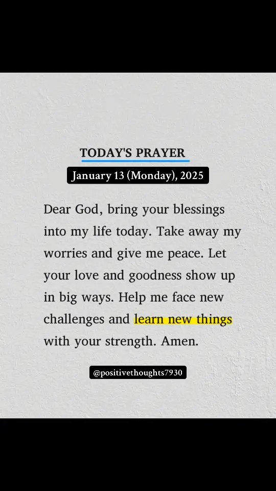 “Oh lord, help me face new challenges and learn new things with your strength. Amen 🙏. . . . #morningprayer #positivethoughts #gospel #christaintiktok #motivationalvideo #happynewweek #monday 