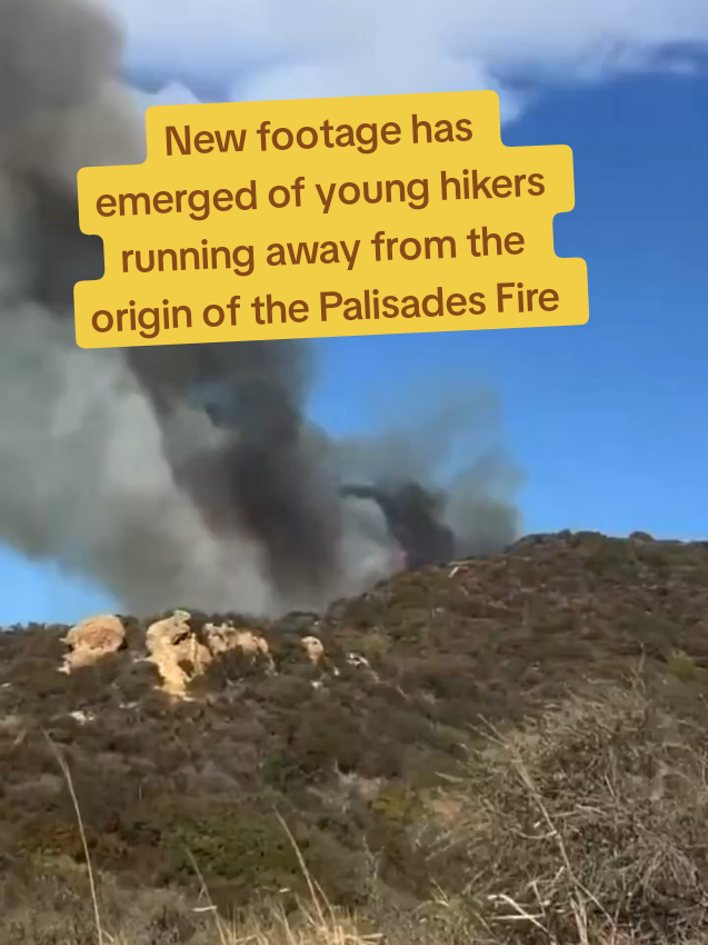 New footage has emerged of young hikers running away from the origin of the Palisades Fire off the #TemescalTrail While placing no blame on these individuals, I think it’s important that’s these kids talk to investigators about what they saw that day on the trail. #wildfire #palisadesfire #eatonfire #LosAngeleswildfire #LosAngeles 