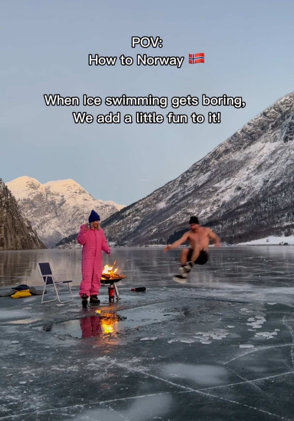 Who is your Ice-Ice Baby? 😁 📍Stryn, Norway  #iceswimming #IceSkating #fun #howtonorway #justforfun #stryn #visitnordfjord #visitnorway #norgesopplevelser #norge #norway #icedip #ice #isbading #winterfun #winterwonderland #challange