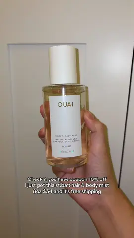 Click the orange cart 🛒 check if you have 10% off you can get ✨👀 #OUAI Hair&Body Mist St.Barts 8oz ( new size! 🫧 ) $34 FREE SHIPPING 💖🌸 #ouaistbarts #ouaibodymist #ouaihairmist #stbartbodymist #stbarthairmist #ouaihairproducts #bodymist #hairmist 