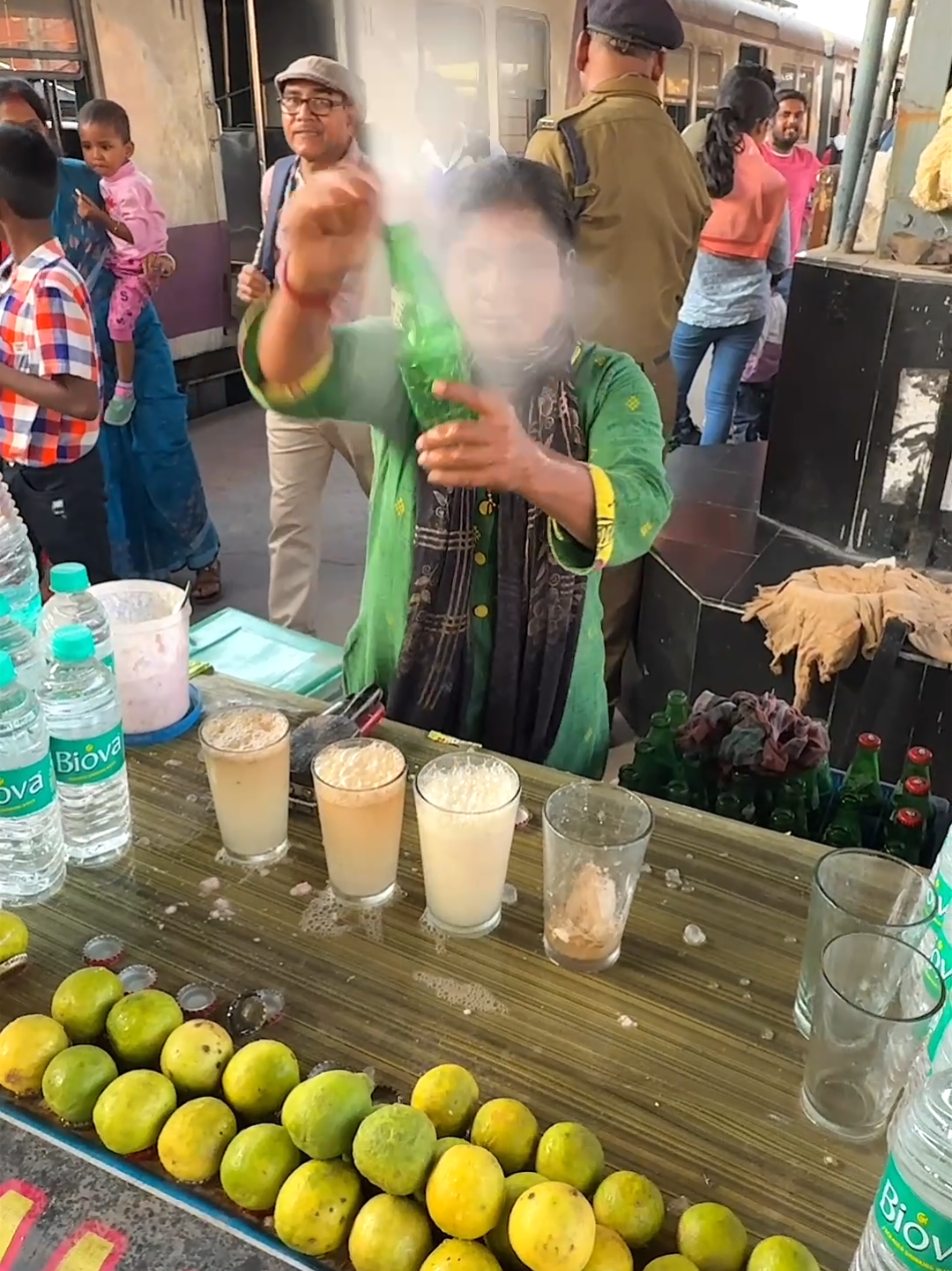 Indian Auntie's Amazing Rocket Soda Making Skills - India Street Food 📍Rocket Soda - Baruipur, India ⏰ 11am open