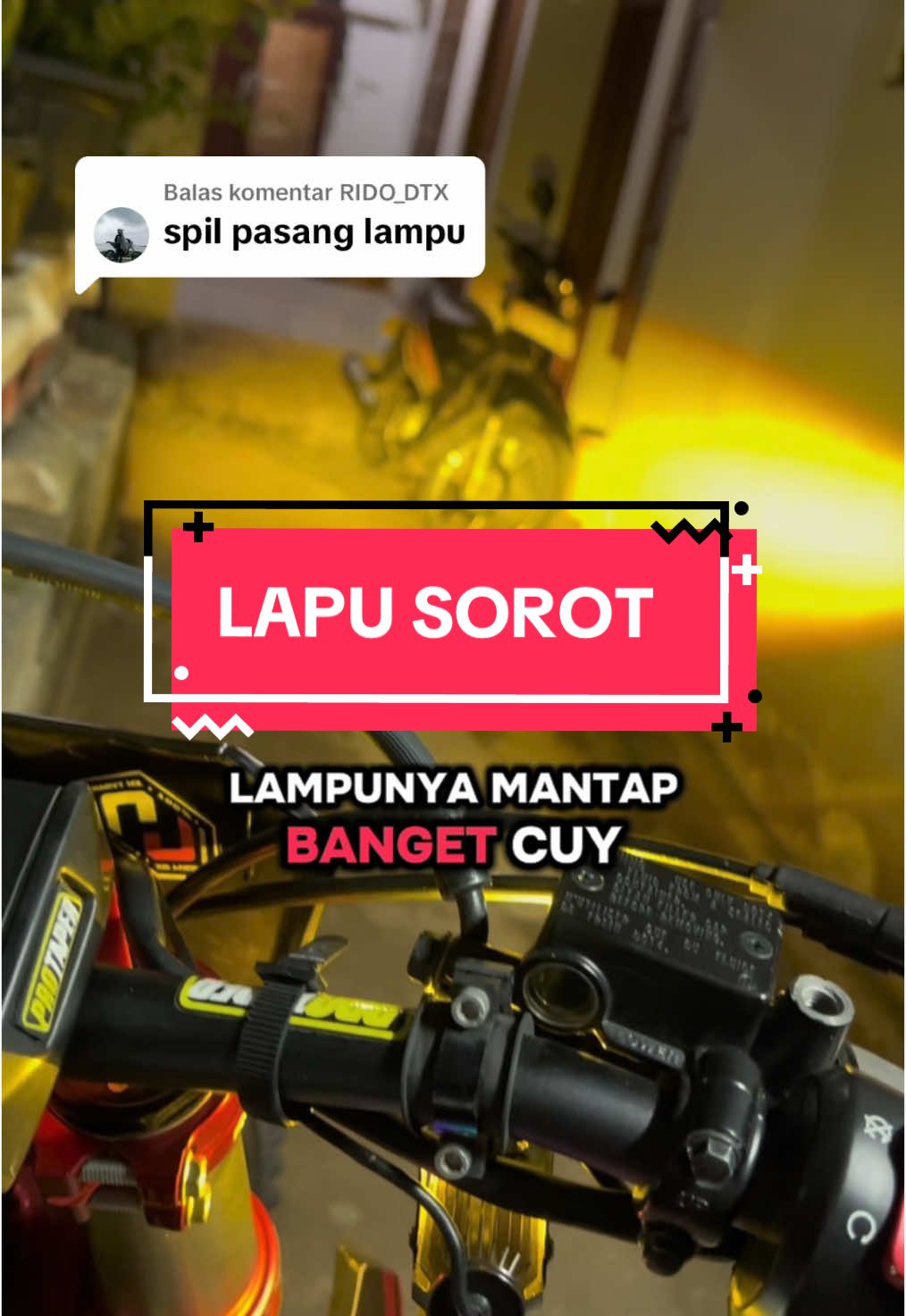 Membalas @RIDO_DTX lampu sorot cek kranjang kuning cuy #lampusorot #crf450r #crf #crf150l 