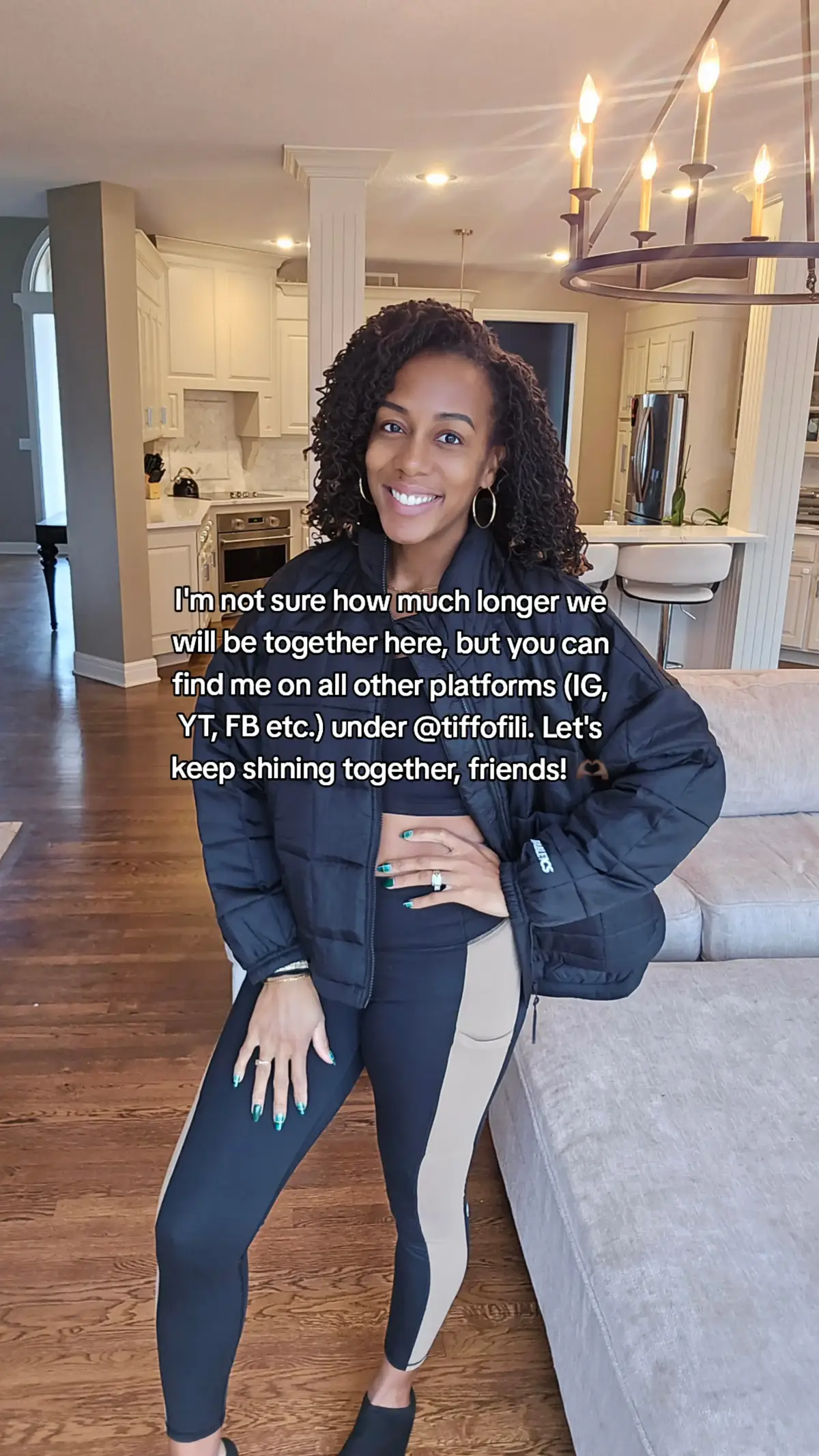 There are lots of opinions on what's going to happen on 1/19, but one thing's for certain, we will keep creating and keeping shining TOGETHER NO MATTER WHAT! If you so feel inclined, please follow me on all other platforms under the same username @tiffofili so we can keep making magic. Oh, and this set is from @Fabletics in case you were wondering.  We are in this together, my friends! #Tiktok #BlackCreators #MommyBlogger  #fableticspartner #blackinfluencer #styleinspo #athleisure #FashionBlogger #fashionable #KansasCity #positivity #PositiveVibes #creator 