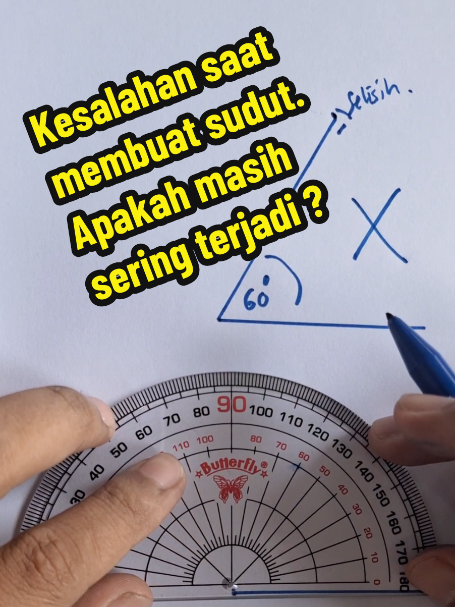 Kesalahan yang sering terjadi saat membuat sudut menggunakan busur #matematika  #matematikamudah  #tipsmatematika 