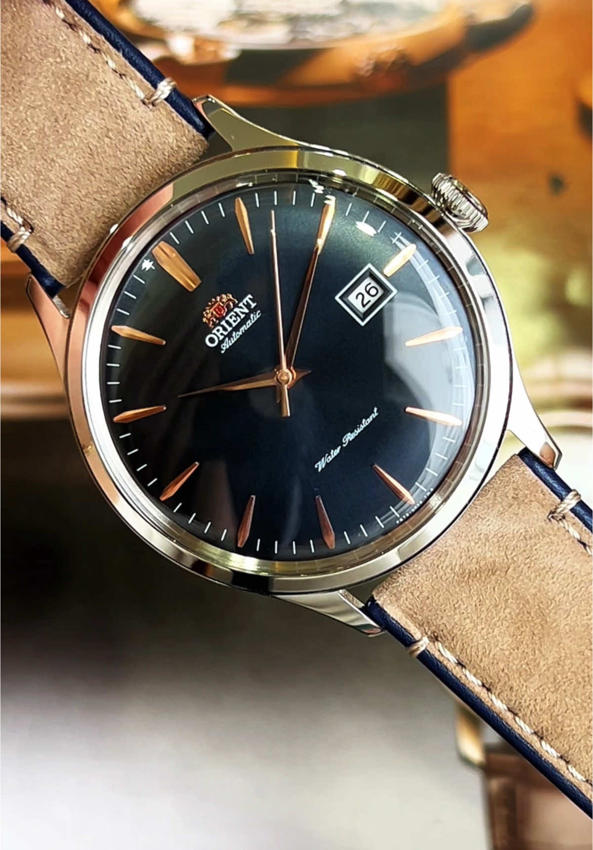 Orient Bambino Gen 4 dây da lộn cực đẹp #dongho #donghoco #donghonam #donghogiare #donghonhat #watch #foryou #donghochinhhang #orient 