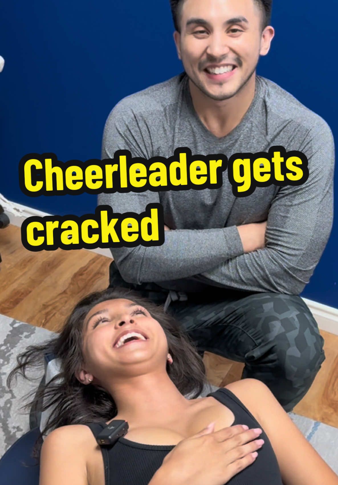 Deep adjustments for cheerleader #chiropractor #cracks #cheerleader 