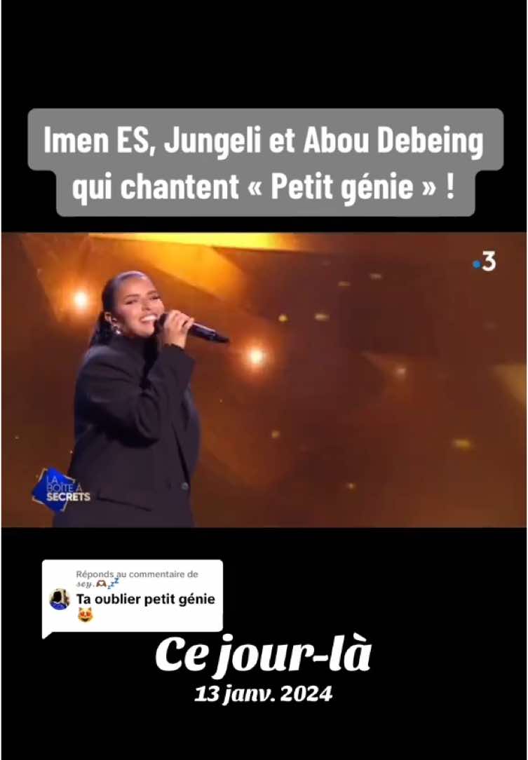 Il y a 1 an @Imen Es @Jungeli_ et @Abou debeing faisaient cette performance ! #imenesfanoff -là  #fan #imenes #imenes♥️  #petitgenie #jungeli #aboudebeing #jungelipetitgenie #cejour-là 