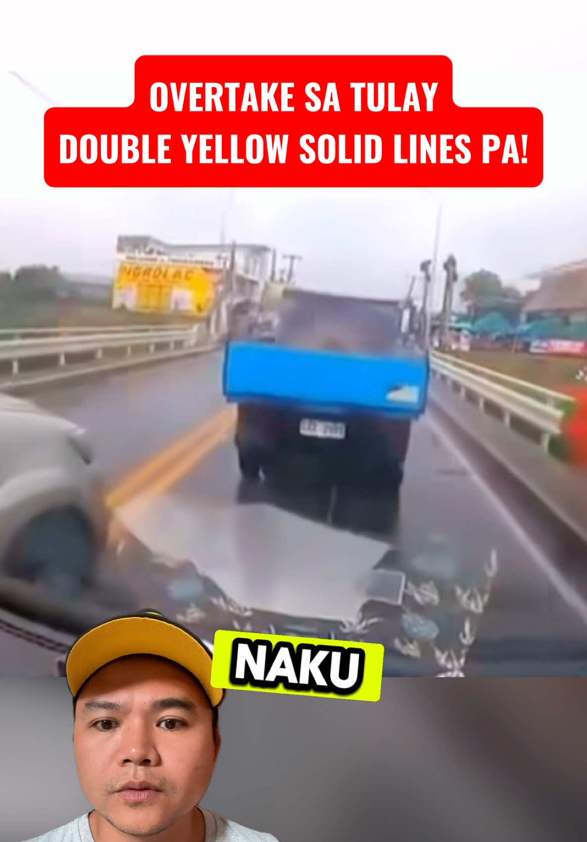 Naku overtake sa TULAY, double solid lines pa! Sino ang Mali? #road #car #roadsafety #viral #viralreels