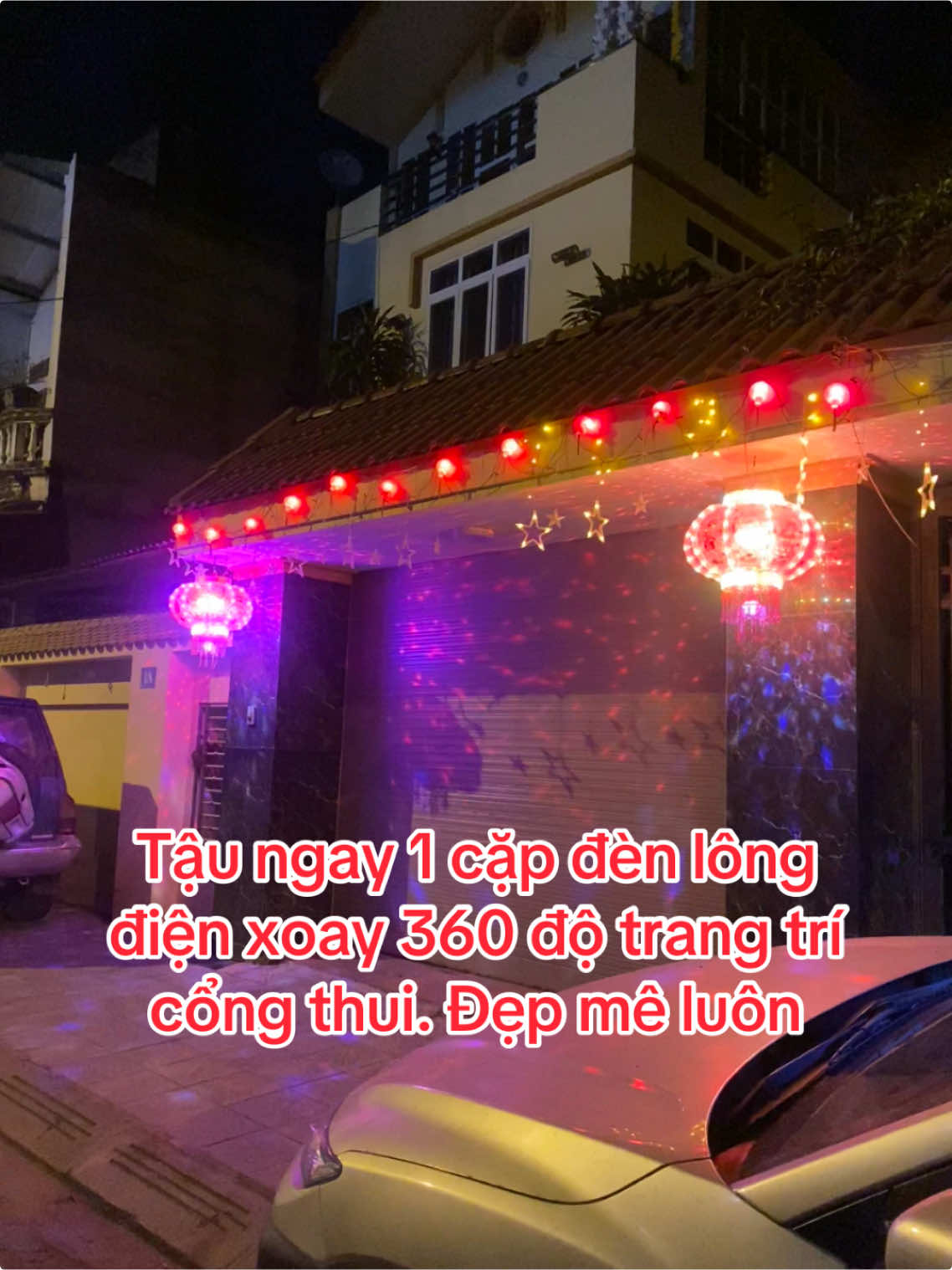 Đèn lồng điện xoay 360 độ trang trí tết. Có chữ việt chúc mừng năm mới #năm2025 #têt 