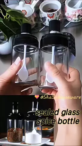 sealed glass spice bottle #sealedglassspicebottle #glasspot #kitchenwares #goodthing #malaysiatiktok #tiktokfinds #fyp #foryou 