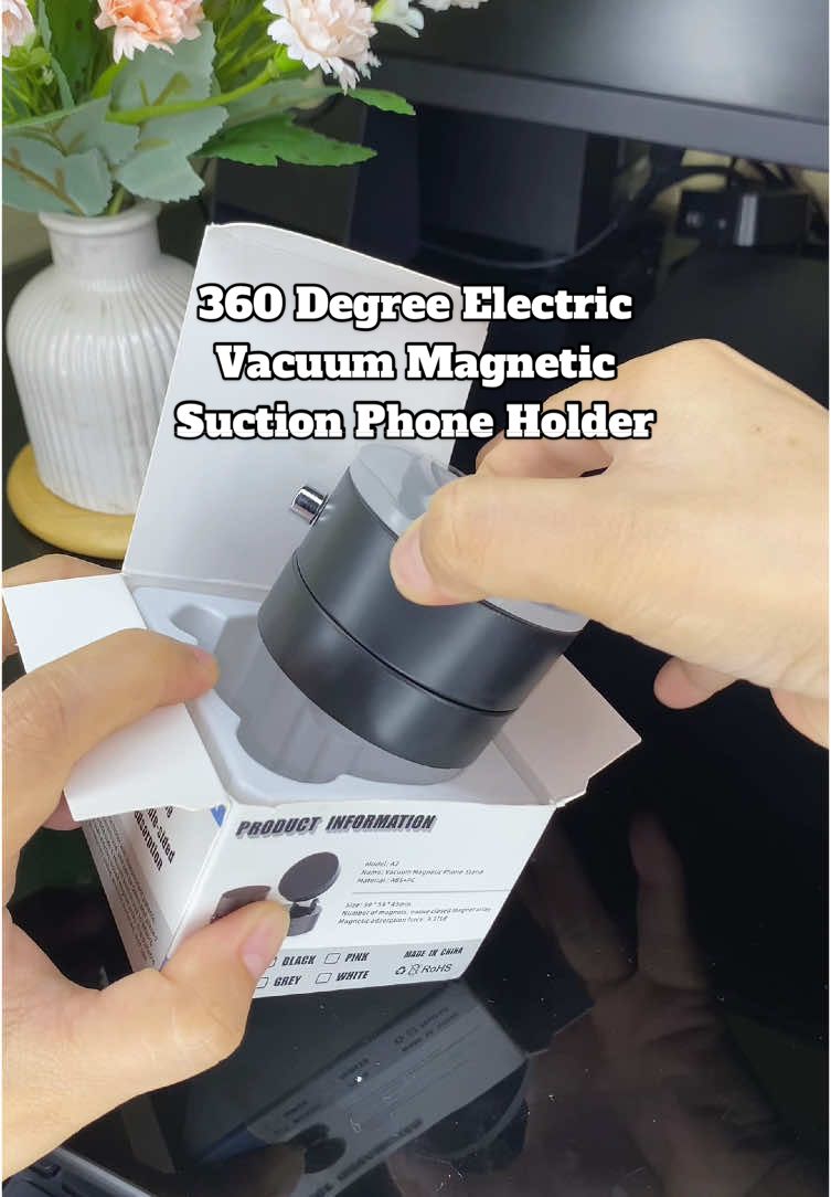 360 Degree Electric vacuum magnetic suction phone holder , perfect pang vlog #magneticsuction #phoneholder 