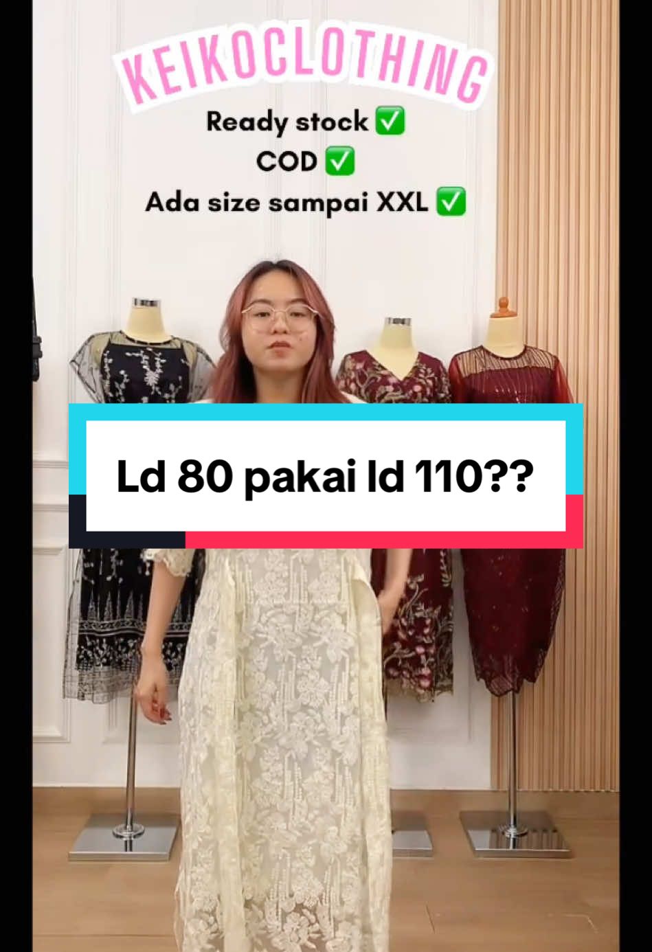 Hi beb kalian yg punya Ld nanggung mau ambil vivi tapi takut kebesaran ?? Nih udah di coba sama host kita ching dia Ld 80cm lagi pakai ukuran Big masih aman ya 😍 cus langsung cekout beb ✨ #dresspesta #dresskondangan