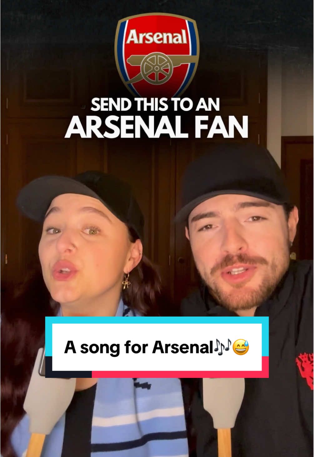 Send this to an Arsenal fan to make their day!🌝😂 #arsenal #arsenalsong #arsenalparody #footballsong #footballbanter #themanchesterderby #sportsontiktok #footballcouple #arsenalmeme 