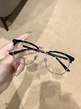 Black half frame glasses are too refined, aren't they ‼ A must-have pair of plain black framed glasses for both student parties and office workers ✨ The face is really full of temperament ‼ Boys with clean temperament ✨ Girl with gentle and delicate touch Daily dressing is also very casual ✨ Being praised while going out