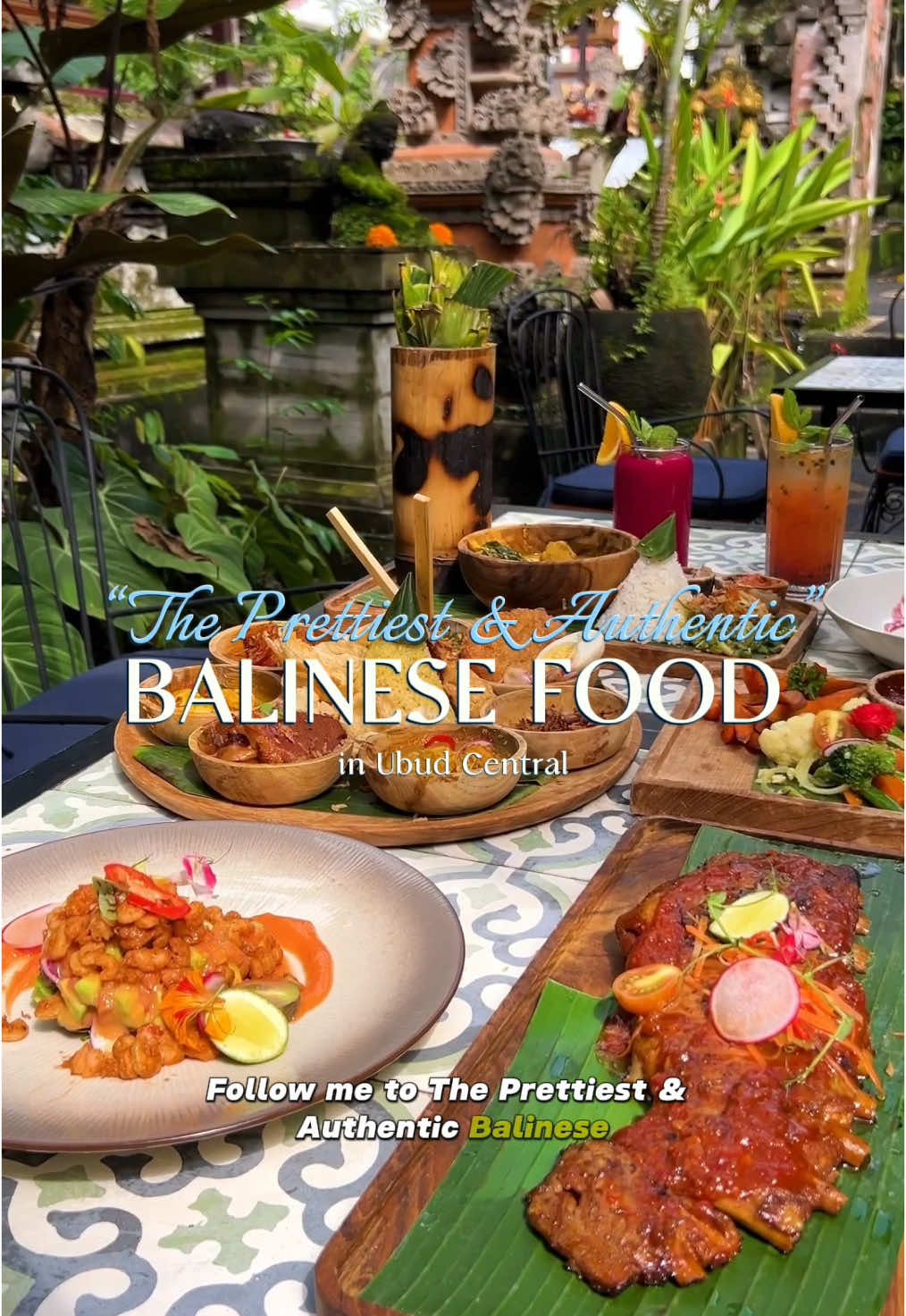 The Best Authentic Balinese Food at The Prettiest Traditional Balinese House in Ubud. How can it be better than this? 😍 #ubudeats #balirestaurant #makananbali #bali | Kuliner Bali | Lunch | Nasi Campur | Ayam Timbungan | Would you wanna visit?