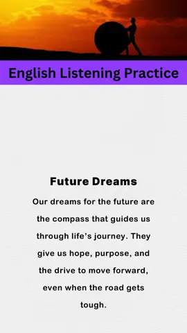 Future Dreams(improve your English) daily english practice by reading and listening to short stories. #readingchallenge #learnenglish #english #improveyourenglish #motivation #listeningpractice #future #dream 