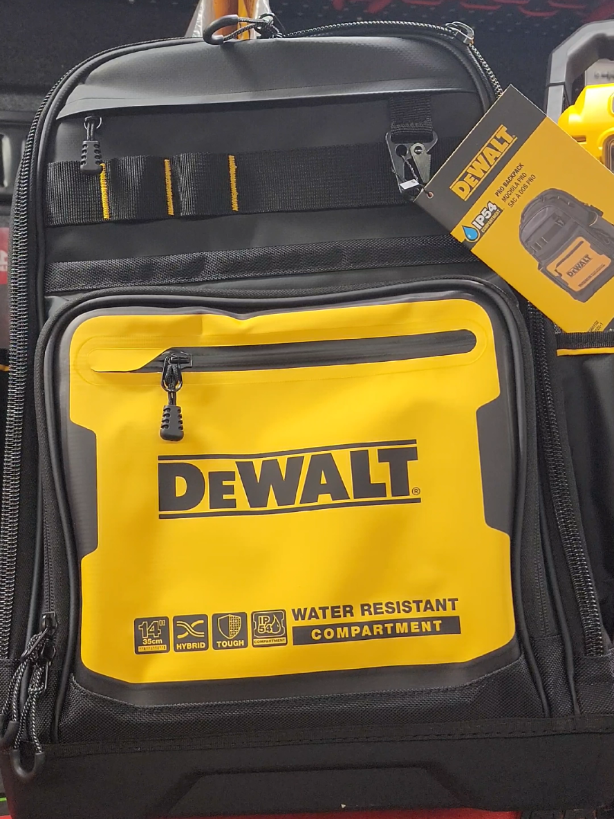 On the Mac Tools trucks*** Dewalt  PRO Backpack #DWST560102 Withstand-Rough Conditions - Help protect valuables with an ip54 water-resistant compartment and waterproof base Designed For Comfort – Stay comfortable when transporting tools with a padded, ergonomic back support system Additional Storage – Find essentials fast with a dedicated tape clip, metal carabiner, and daisy chain #mactools #mactoolstruck #mechanics #dwst560102 #deiselmechanic #heavydutymechanic #dewalt_diva 