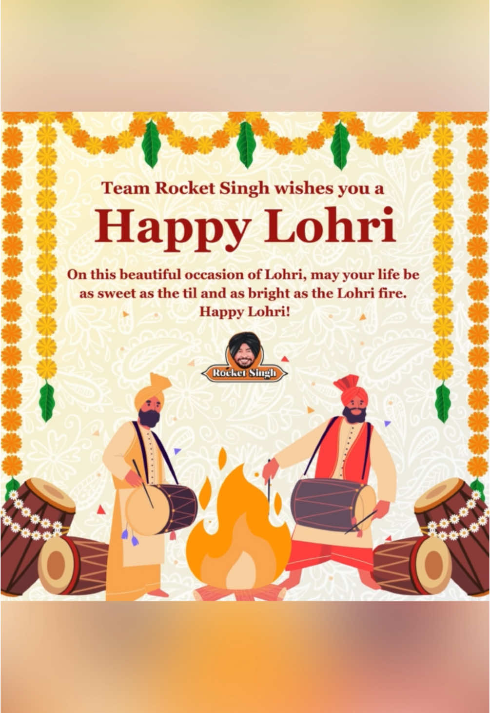 Team Rocket Singh wishes you a Happy Lohri!  May the festival bring you joy, warmth, and prosperity. Let the flames of Lohri light up your life with happiness and success. #HappyLohri #FestiveJoy #NewBeginnings #FestiveVibes #MandeepSadioura #RocketSingh