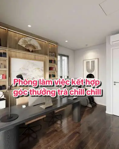 Không gian tầng 2 mở đầu là phòng làm việc kết hợp phòng trà chill cho gia chủ. đây cũng là góc quây quần, giải trí, xem phim của gia đình #nhapho #nhaphoilinhhoat #phonglamviec #phonggiaitri #phongtra #thuongtra #chill #khonggiandep #nhaphodep #nhaphodep2025 #3dconcept #decor #decor #homedecor #viral 