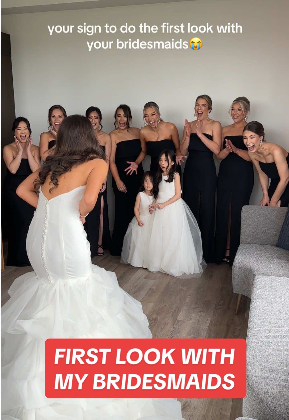 this moment still brings me to tears #2025bride #2024bride #bridesmaids #firstlook #wedding 