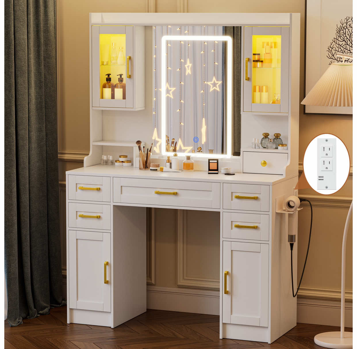 [New Arrivals] I believe every girl will love this vanity table.💝🪞🎀#vanity #makeupvanity #dressingtable #vanitymirror #bedroomfurniture #RoomTour #flashsale #tiktokshop 