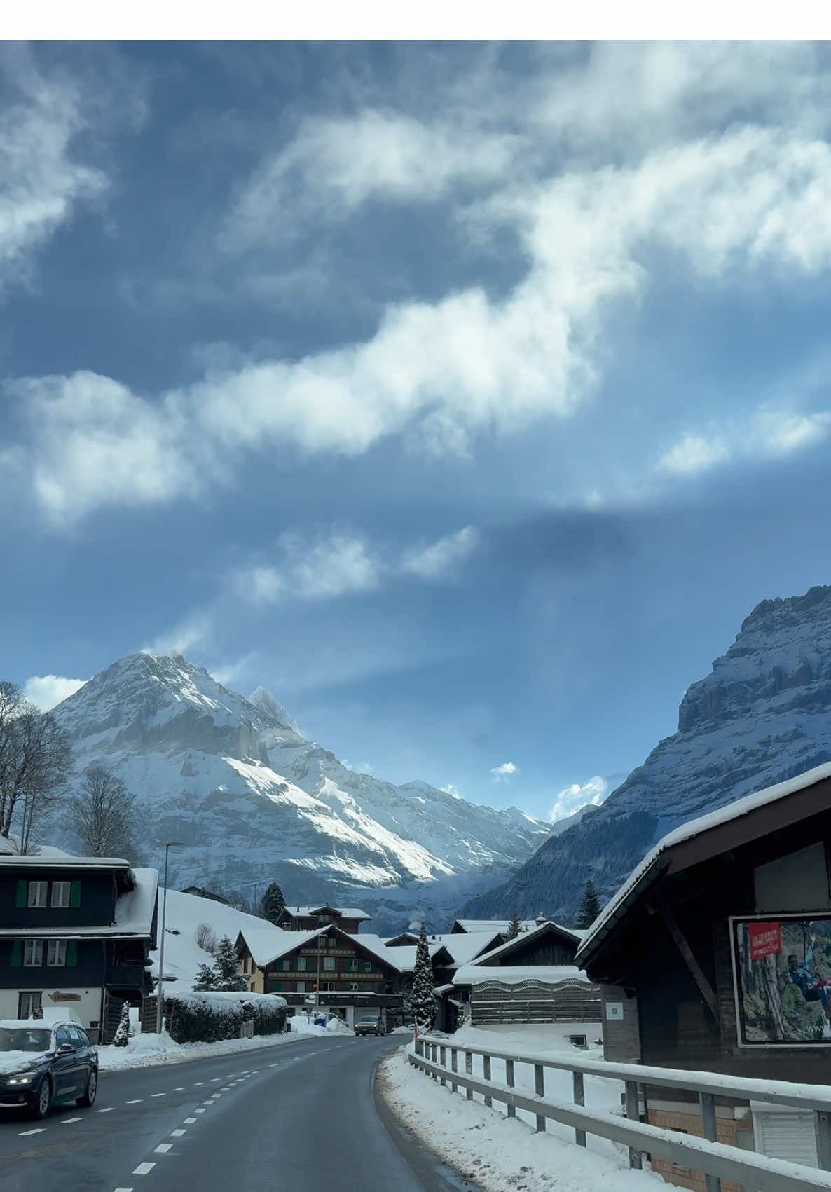 One the road to Grindelwald-where dreams meet the Alps🤍 #switzerland🇨🇭 #discoverswitzerland #WinterMagic #naturelovers #swissalps #switzerlandnature #swisswinter #snowydays #exploretheworld #wintervibes #grindelwald #swissviews 