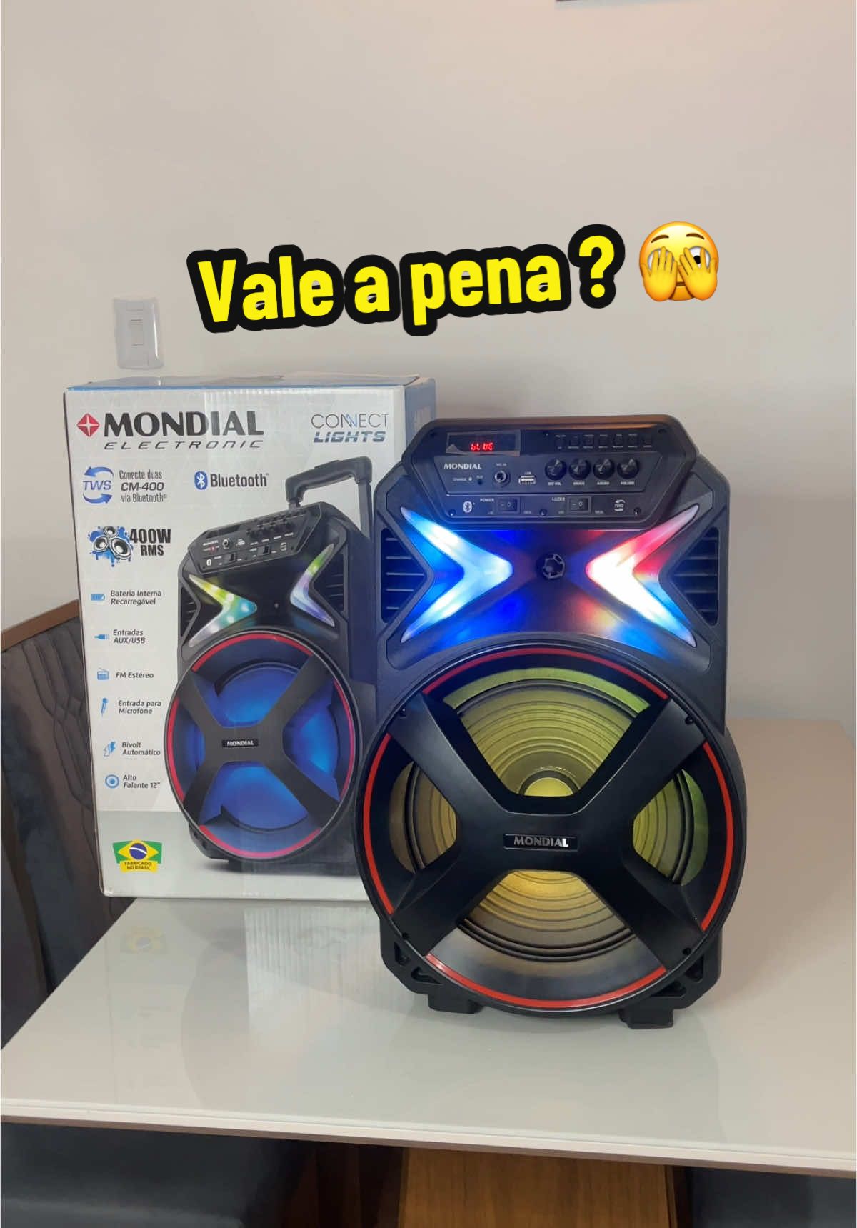 Caixa de Som CM-400 Mondial Vale a pena ? #cm400 #mondial #caixadesom #bluetooth #som #led #custobeneficio #teste 