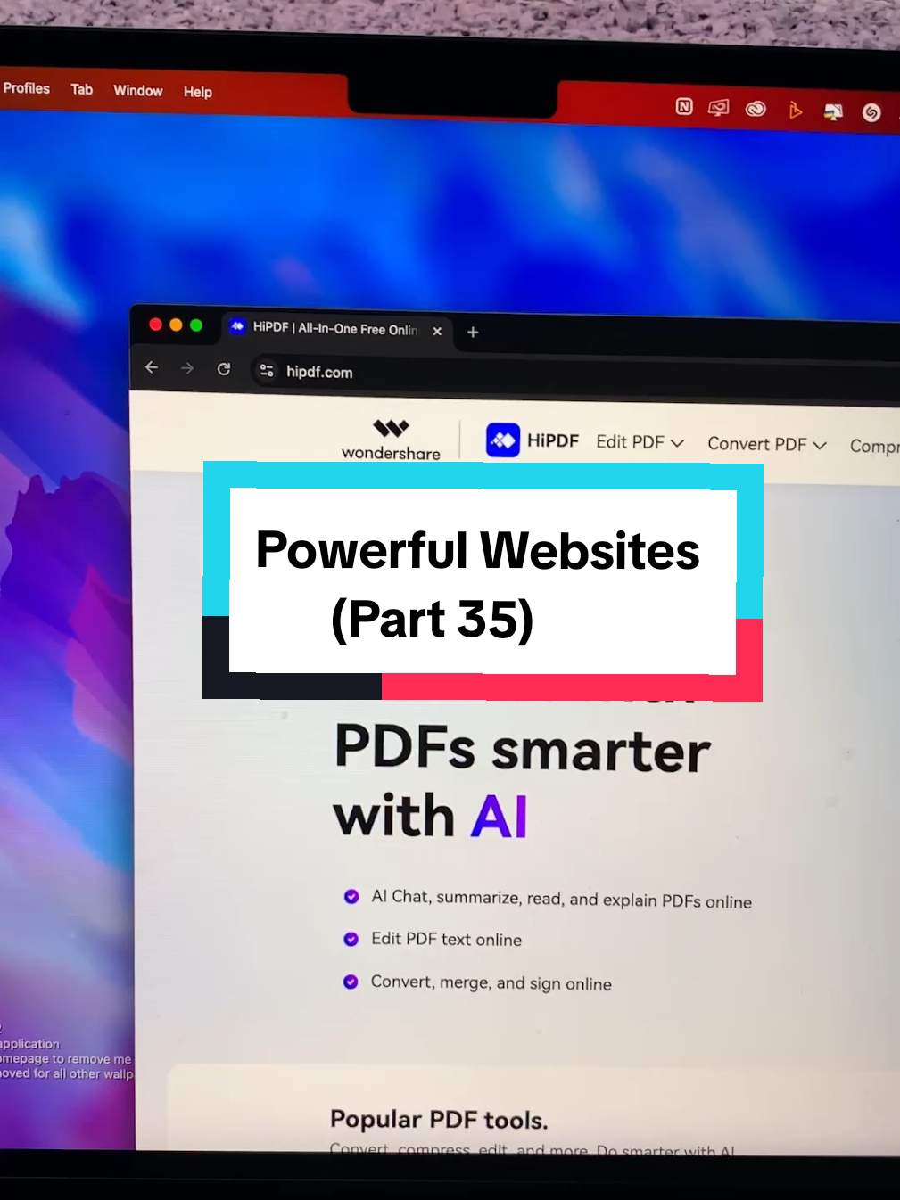 Powerful Websites (Part 36) All The PDF Tools you Need #productivity #pdf #aitools #studytok 