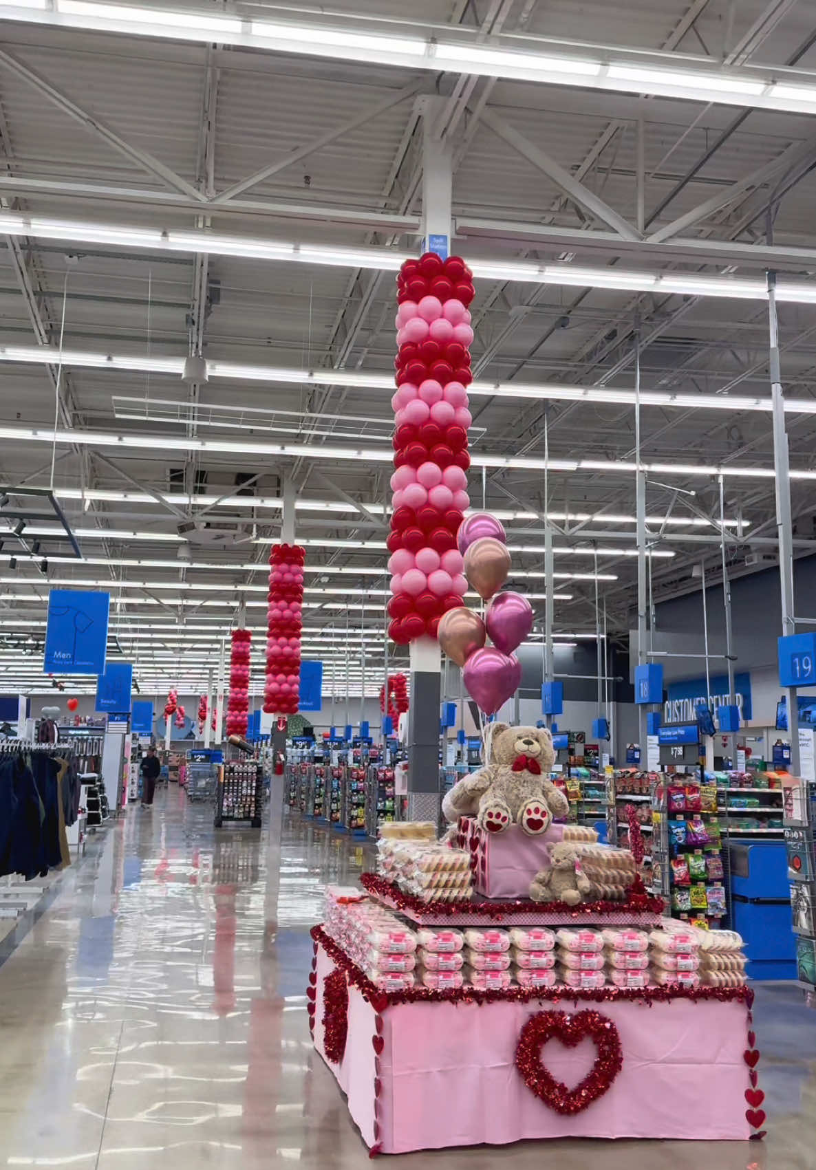 Getting Walmart ready for Valentines day! #balloons #ValentinesDay 