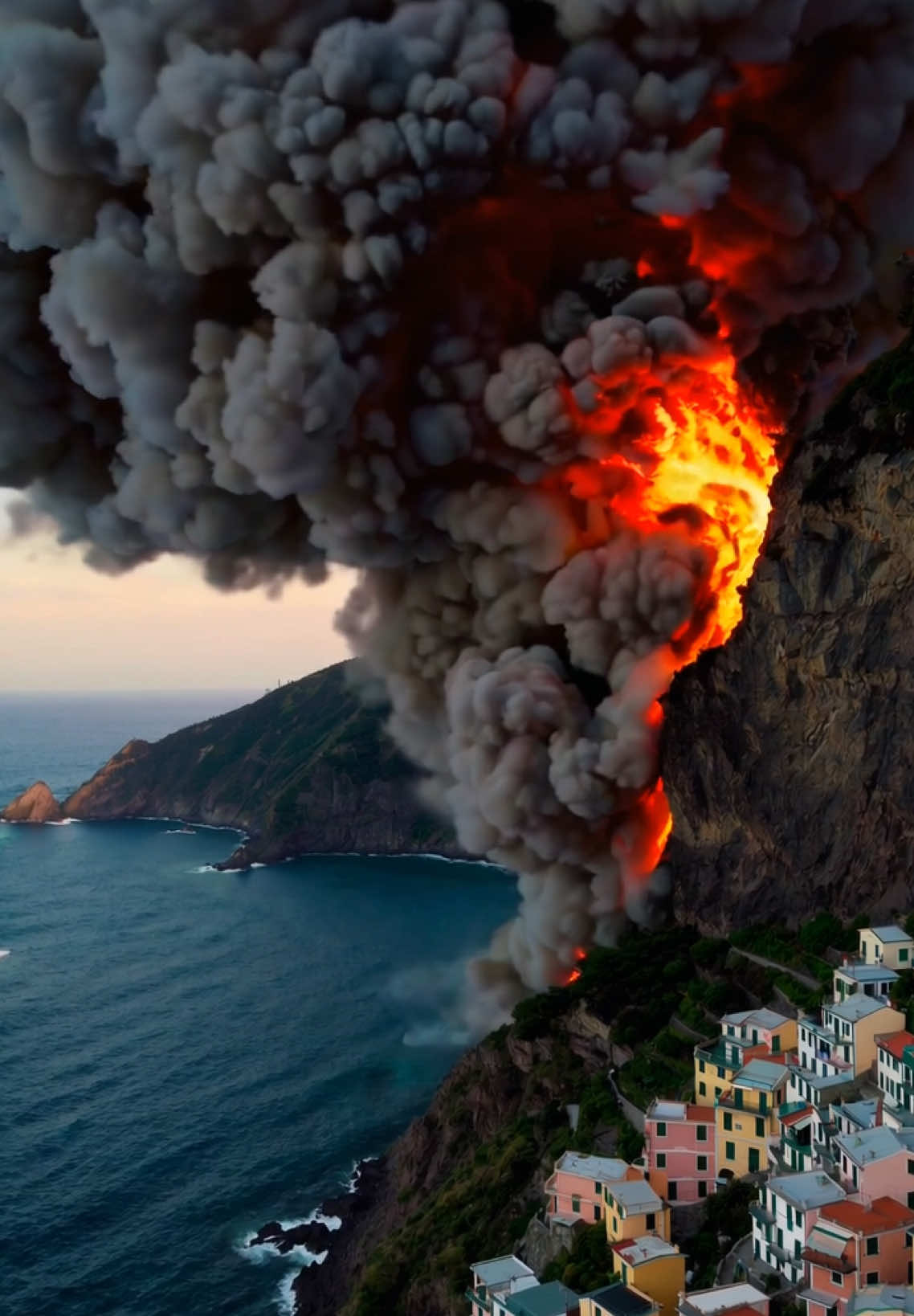 A Volcanic Fissure opening up off the coast of Italy 🇮🇹 #volcano #italy #lava #fire #earthquake #naturaldisaster 