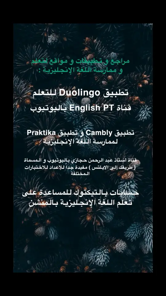 قائمة بحسابات مفيدة بالتيكتوك لتعلم اللغة الإنجليزية بالمنشن @انجلش بليس  @Easy English with Sultan   @Muki  جداً ممتازين أنصح الجميع بمتابعتهم 