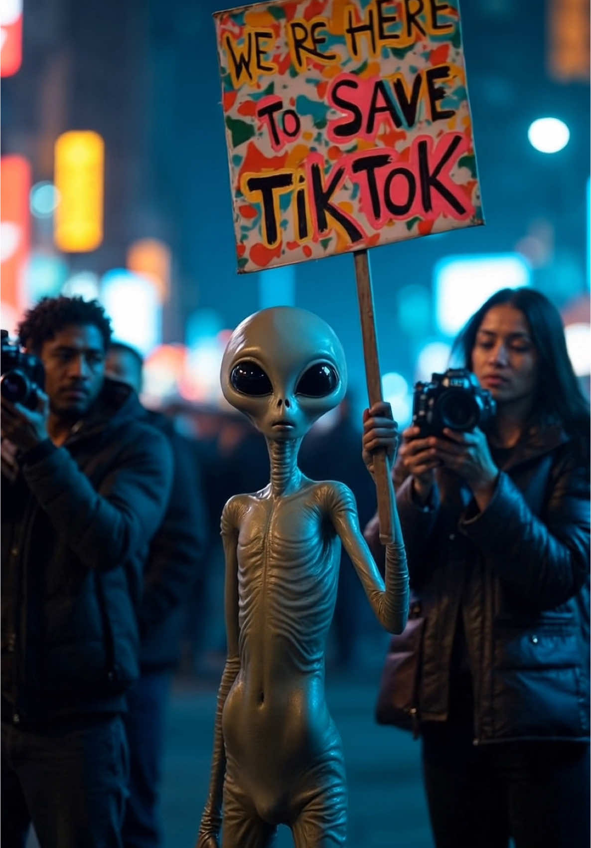 We now know why they are here. Save TikTok !  #aliens #ufo #alieninvasion #savetiktok  Created with @Kling AI and @Freepik Flux 1.1 