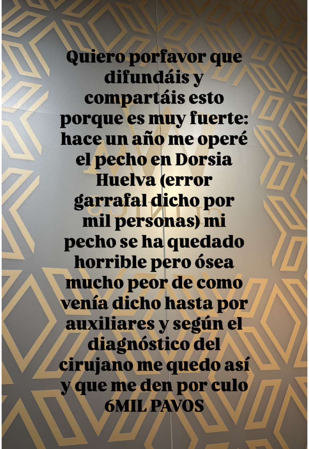 @Clínica Dorsia Huelva  ES UN TEMA SERIO Y LO ESTOY CONTANDO PARA QUE NO LE PASE A NADIE MÁS SI SEGUÍS COMENTANDO GILIPOLLECES SE BORRARÁN AUTOMÁTICAMENTE 