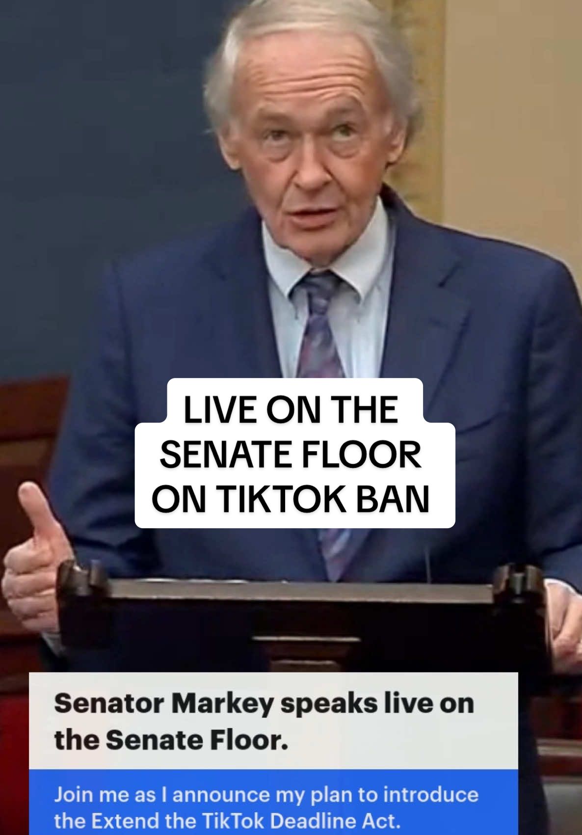 I was just live on the Senate Floor to announce my plans to introduce the Extend the TikTok Deadline Act. #tiktokban 