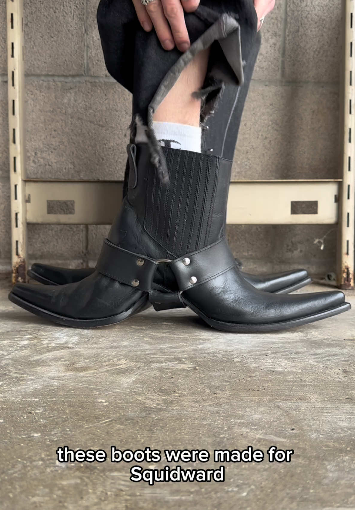 *FOR SALE* SS17 Hood by Air SAMPLE Double ‘Cowboy’ Black Leather Boots 🤠 Designed by Shayne Oliver for the Spring 2017 season at his Hood by Air label, these infamous boots feature a dual, hybrid silhouette, merging two boots into one. Fit with leather belt detailing under the sole, ribbing on the upper and metallic hardware throughout, these extreme rarities never officially released, making these a sample and likely runway worn. In unheard of condition without any cracking on the sole and normal signs of use throughout, they come untagged, fitting a size US 10.  Price: $8000.00 Available for purchase/rental now through ArchiveThreads.ca