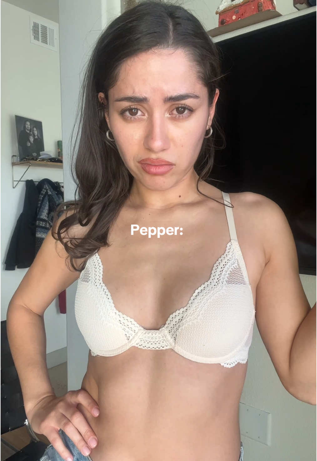 No one wants cup gaps. That’s why our bras are gap free #wearpepper #smallboobs #aabra #ibtc 