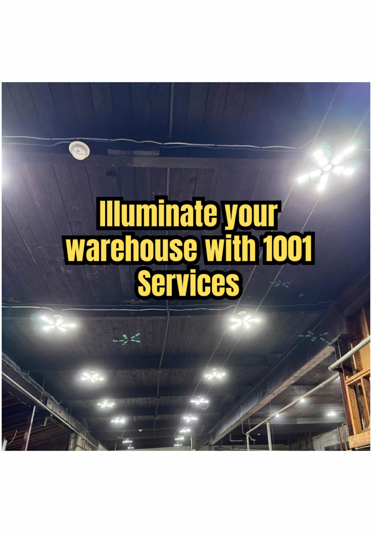 Warehouse Lighting 🔦💡 Proper lighting in a warehouse is essential to ensure safety, productivity, and efficiency. At Electrical 1001 Services, we offer customized solutions to light large spaces economically and effectively. Whether it’s for warehouses, factories, or other commercial environments, we have the expertise to deliver quality and secure results! Don’t compromise visibility in your workspace. Contact us now and find out how we can improve the lighting in your warehouse with cost-effective, high-performance solutions. 📞 Request your quote today! #WarehouseLighting #EconomicEfficiency #ElectricalSolutions #Electrical1001Services #safetyandproductivity 